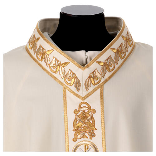 Gamma chasuble with Chi-Rho embroidered orphrey, pure wool 7