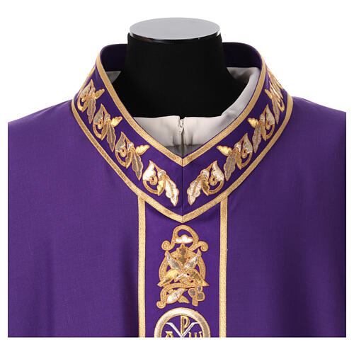 Gamma chasuble with Chi-Rho embroidered orphrey, pure wool 9