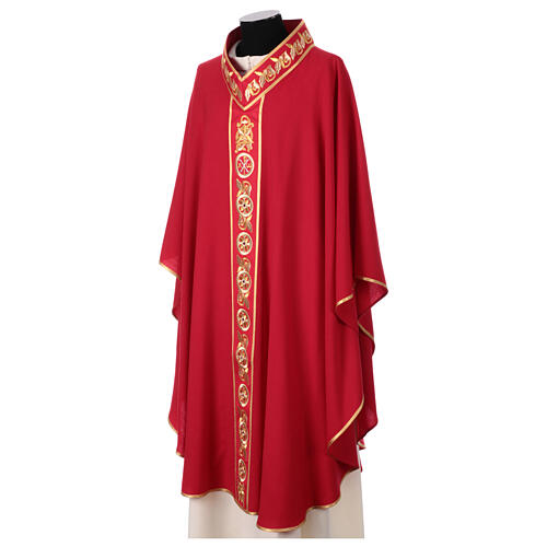 Gamma chasuble with Chi-Rho embroidered orphrey, pure wool 11