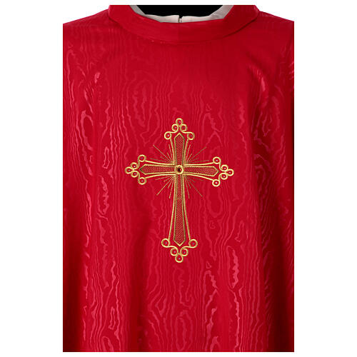 Gamma chasuble with marbled fabric, golden cross with stones 6