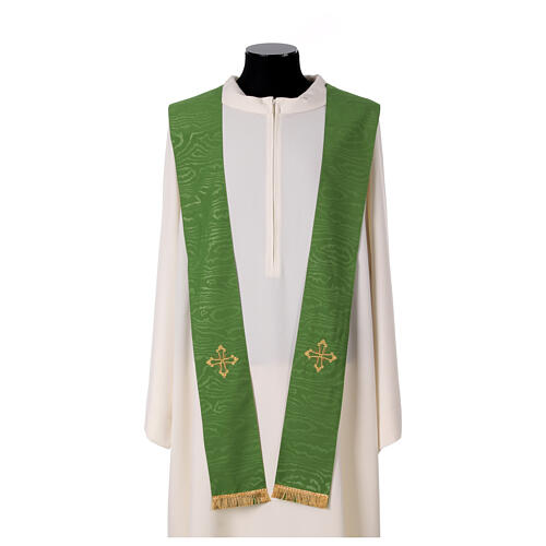 Gamma chasuble with marbled fabric, golden cross with stones 10