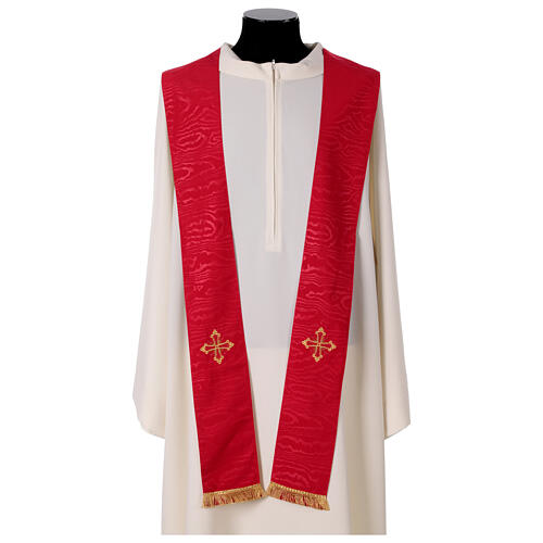 Gamma chasuble with marbled fabric, golden cross with stones 11