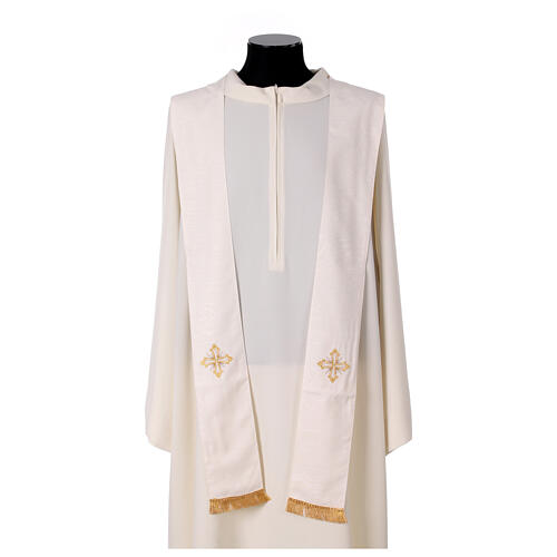 Gamma chasuble with marbled fabric, golden cross with stones 12