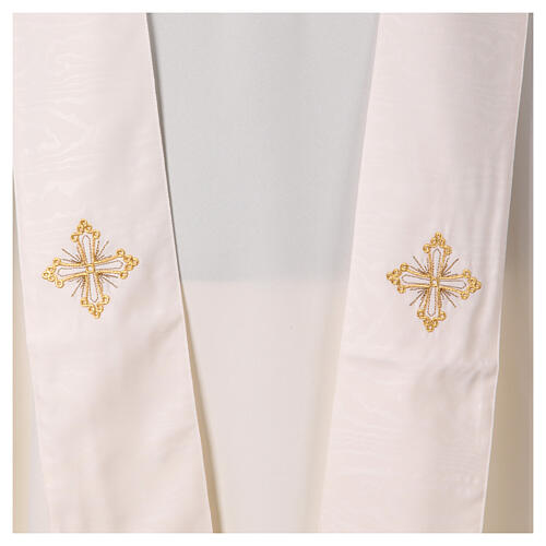 Gamma chasuble with marbled fabric, golden cross with stones 14