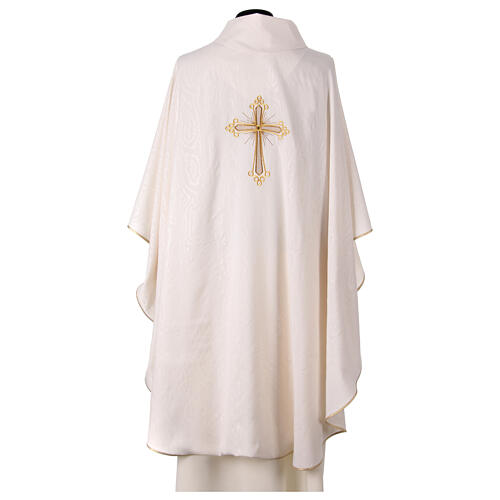 Gamma chasuble with marbled fabric, golden cross with stones 18