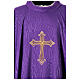 Gamma chasuble with marbled fabric, golden cross with stones s8