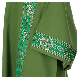 Dalmatic with embroidered galloon on the front, Vatican fabric, 4 colours