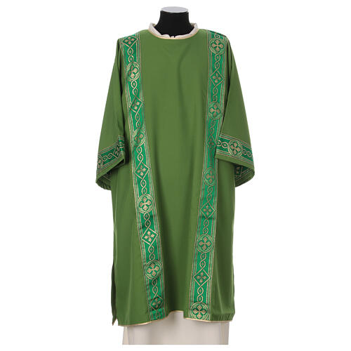 Dalmatic with embroidered galloon on the front, Vatican fabric, 4 colours 2