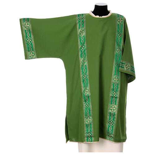 Dalmatic with embroidered galloon on the front, Vatican fabric, 4 colours 4