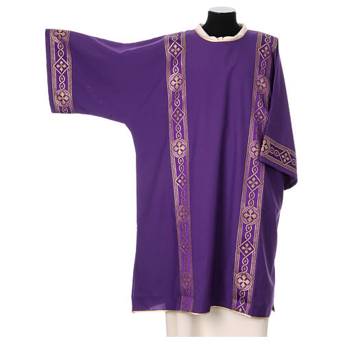 Dalmatic with embroidered galloon on the front, Vatican fabric, 4 colours 13