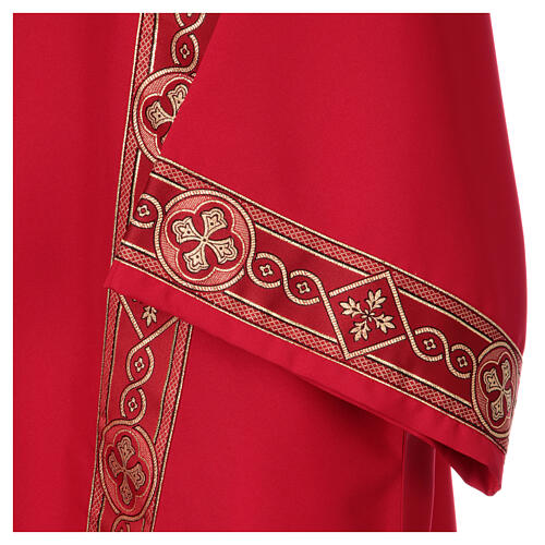 Dalmática galão bordado na frente tecido Vatican 4 cores 4