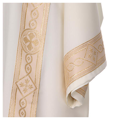 Dalmatic gallon embroidered on front Vatican fabric 4 colors 6