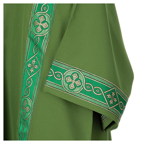 Dalmatic gallon embroidered on front Vatican fabric 4 colors 3
