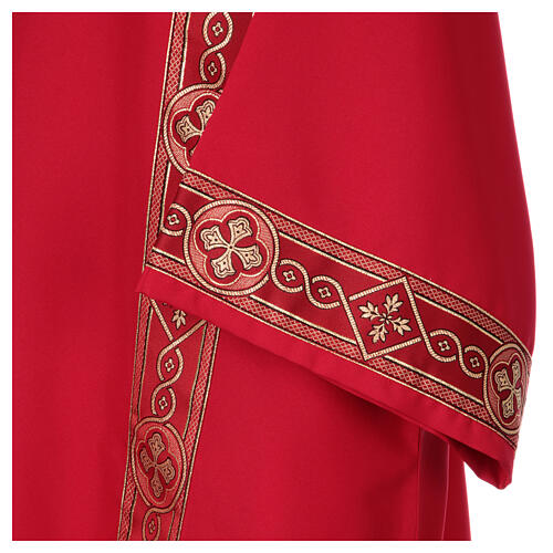 Dalmatic gallon embroidered on front Vatican fabric 4 colors 6