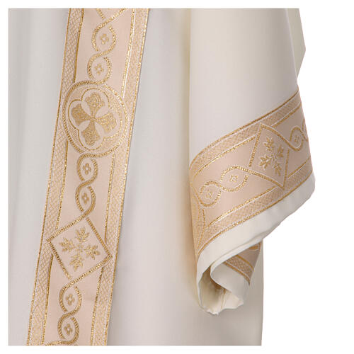Dalmatic gallon embroidered on front Vatican fabric 4 colors 9