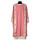 Pink dalmatic with embroidered galloon on the front, Vatican fabric s1