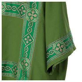 Dalmática con entorchado bordado parte anterior tejido Vatican poliéster 4 colores