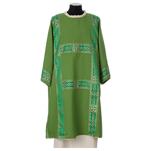 Dalmatic with chevron embroidered on the front in 4-color Vatican polyester fabric 1