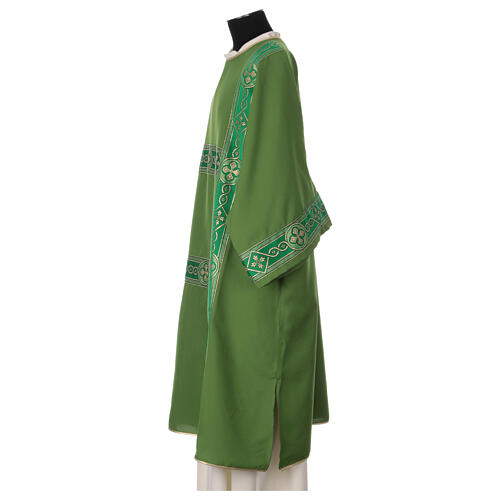 Dalmatic with chevron embroidered on the front in 4-color Vatican polyester fabric 3