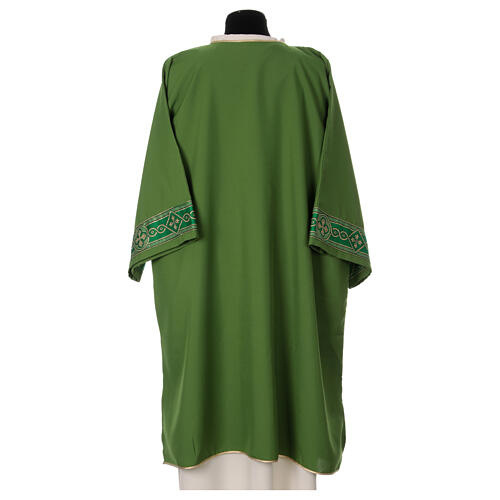 Dalmatic with chevron embroidered on the front in 4-color Vatican polyester fabric 5