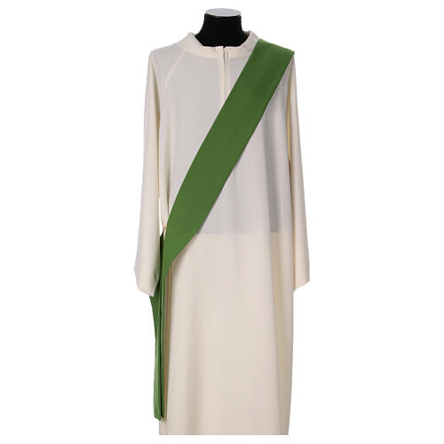 Dalmatic with chevron embroidered on the front in 4-color Vatican polyester fabric 6