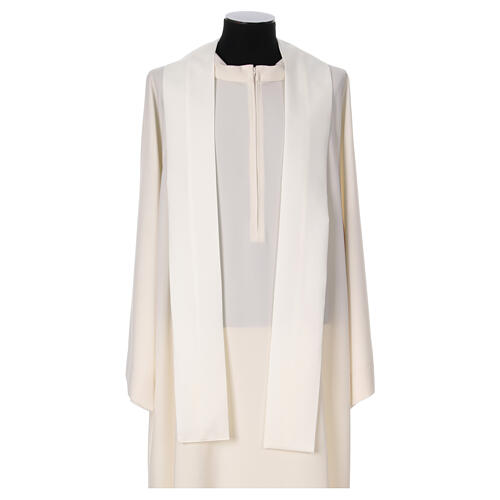 Kasel marianisch, mit besticktem Mittelstab in Hellblau – Elfenbein, 100 % Polyester 5