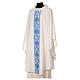 Marian chasuble with light blue embroidered orphrey, 100% polyester s3
