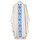 Marian chasuble with light blue embroidered orphrey, 100% polyester s4