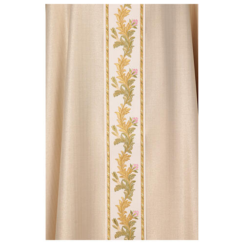 Chasuble with golden lurex and floral embroidery, wool blend, 4 colours 2