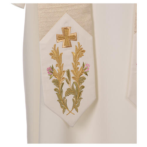 Chasuble with golden lurex and floral embroidery, wool blend, 4 colours 9