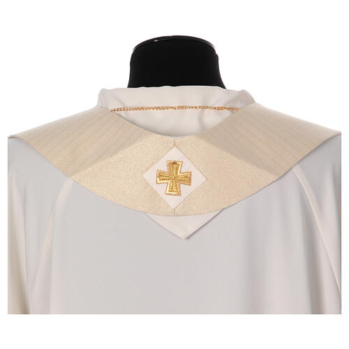 Chasuble with golden lurex and floral embroidery, wool blend, 4 colours 11