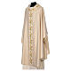 Chasuble with golden lurex and floral embroidery, wool blend, 4 colours s4