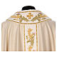 Chasuble with golden lurex and floral embroidery, wool blend, 4 colours s6