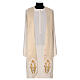 Chasuble with golden lurex and floral embroidery, wool blend, 4 colours s8