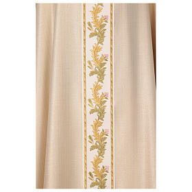 Golden lurex chasuble wool blend with flower embroidery in 4 colors