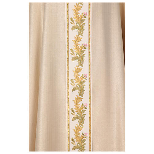 Golden lurex chasuble wool blend with flower embroidery in 4 colors 2
