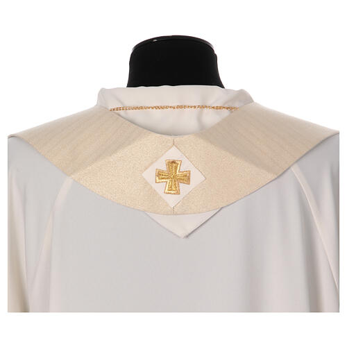 Golden lurex chasuble wool blend with flower embroidery in 4 colors 11