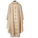 Golden lurex chasuble wool blend with flower embroidery in 4 colors s7