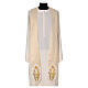 Golden lurex chasuble wool blend with flower embroidery in 4 colors s8