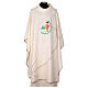 Cream-coloured chasuble with official logo of 2025 Jubilee printed s1