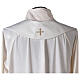 Priest stole, écru colour, floral embroidery and gold cross, Limited Edition s3