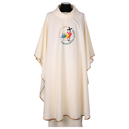 Embroidered chasuble with official Jubilee 2025 Rome logo stole 8