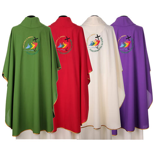 Embroidered chasuble with official Jubilee 2025 Rome logo stole 14