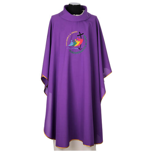 Embroidered chasuble with official Jubilee 2025 Rome logo stole 13