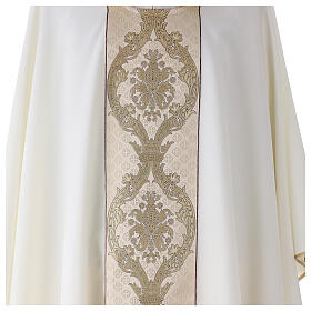 Chasuble bande centrale tissu Vatican en polyester 4 couleurs