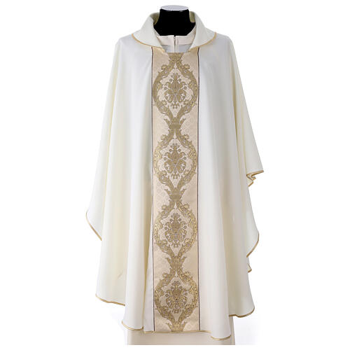 Chasuble bande centrale tissu Vatican en polyester 4 couleurs 1