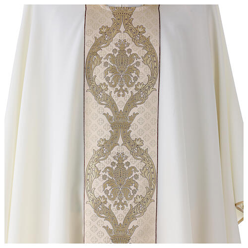 Chasuble bande centrale tissu Vatican en polyester 4 couleurs 2