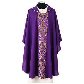 Casula stolone davanti tessuto Vatican in poliestere 4 colori