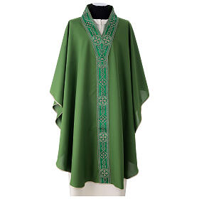 Chasuble avec galon tissu Vatican en polyester 4 couleurs