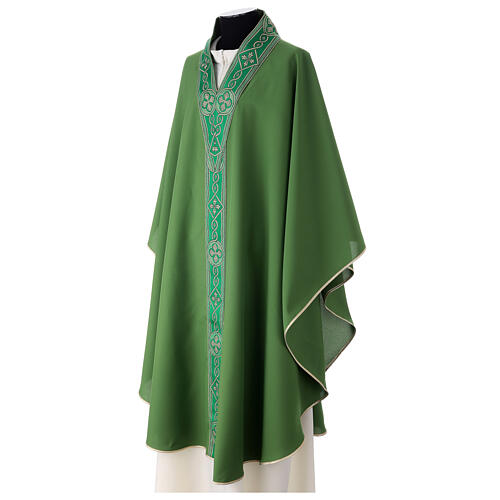Chasuble avec galon tissu Vatican en polyester 4 couleurs 3